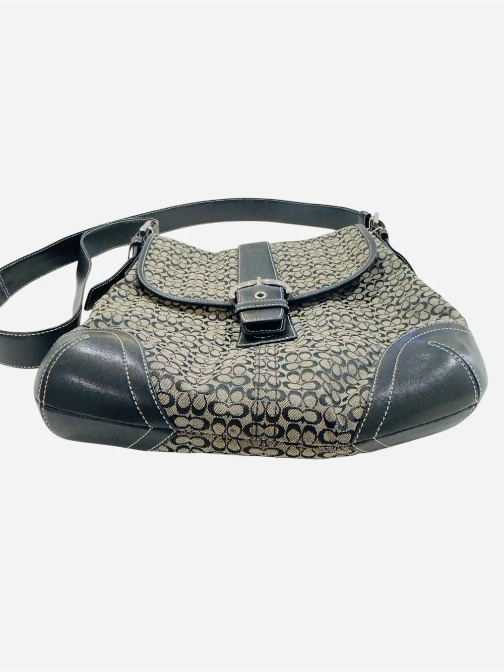 COACH VINTAGE SOHO JACQUARD Black and Gray Patterned Women's Bag.